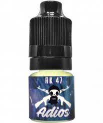 AK47 Adios Premium Liquid Incense 5ml Say goodbye and goodnight with this popular Adios aromatherapy oil by AK47 Adios Premium Liquid Incense . Adios Premium Liquid Incense is like unloading 3 full clips out. It will definitely clear a crowd. All of our aromatherapy products are Fresh every week. We do not stock old merchandise. All of our Herbal Incense Blends are made and up-to-date with current laws and regulations. We do not use any banned substances. Enjoy the freshest aroma in the market. This Herbal Incense Product is not for human consumption